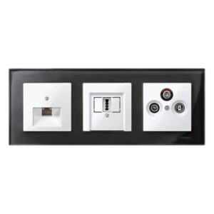 Glavna plošča za RJ45, 1 odprtina, polarno bela, svetleča, System M