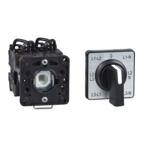 Grebenasto voltmeter stikalo - 3L in 3L-N - 45° - 12 A - za Ø 22 mm