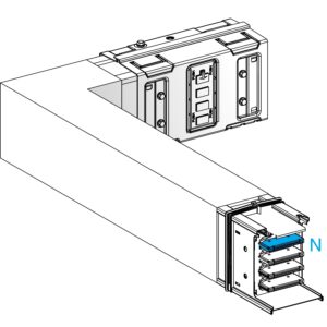 Koleno, Canalis KSA1000, alum., 1000A, stran B po meri, obrača se levo, 3L+N+PE, belo RAL9001