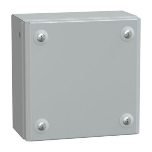 Kovinska ind. om. z navadnimi vrati V150 x Š150 x G80 IP66 IK10 RAL 7035