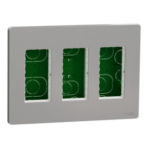 Unica - delovna postaja - podometna - 3 x 4 moduli - aluminij