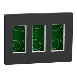 Unica - delovna postaja - podometna - 3 x 4 moduli - antracit