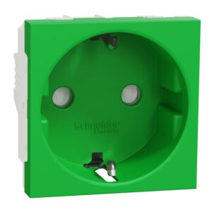 Unica - 1 vtičnica - 2P+E + otroška zaščita - 16A 250V - IP21 D - zelena