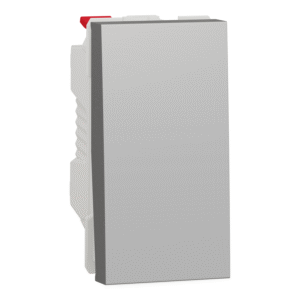 Unica - navadno stikalo 10A brezvijačno 1 modul aluminij