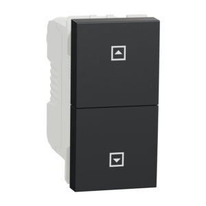 Stikalo za rolete, Unica, 10 A, 250 V, AC, 1 modul, antracit