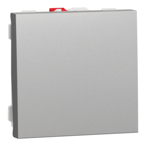 Unica - navadno stikalo 10A brezvijačno 2 modula aluminij