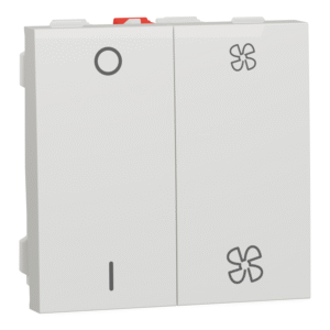 Unica - Stikalo za nadzor ventilatorja - 1-polno + dvojno stikalo - 10 AX - bela