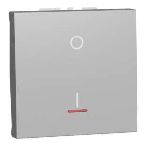 Unica - 2p stikalo z indikacijsko lučjo 16A vijačno 2 modula aluminij