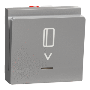 Unica - tipkalo za kartice NO/NC 10A brez vijakov 2 modula aluminij