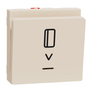 Unica - tipkalo za kartice NO/NC 10A brez vijakov 2 modula bež