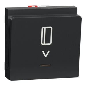 Unica - tipkalo za kartice NO/NC 10A brez vijakov 2 modula antracit