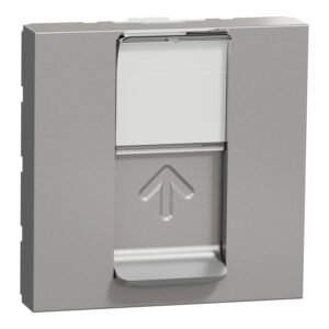 Unica - 1 X RJ45 vtičnica - 2 m - kat. 6 - UTP - ravna - otroška zaščita - alu