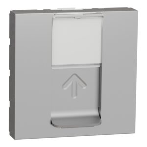 Unica - 1 X RJ45 vtičnica - 2 m - kat. 6 - STP - ravna - otroška zaščita - alu