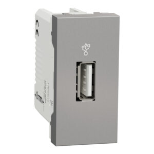 Unica - USB 2.0 podatkovni priključek - 1 modul - aluminij