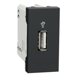Unica - USB 2.0 podatkovni priključek - 1 modul - antracit