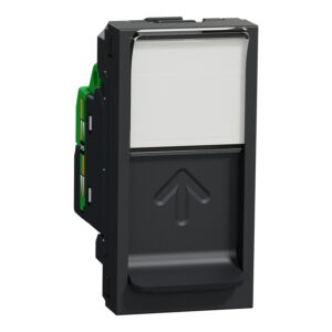 Podatkovna vtičnica, Unica, mehanizem, RJ45 Cat6A, S/FTP, ravna, klik, zaprta, antracit