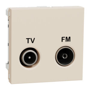 TV/FM socket, New Unica, individual, 2module, beige