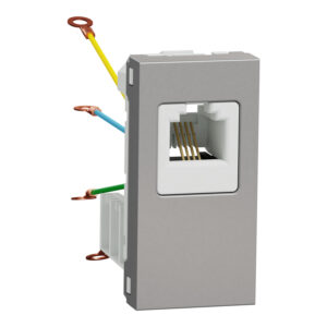 Unica - telefonska vtičnica - 1 x RJ12 - 1 m - aluminij