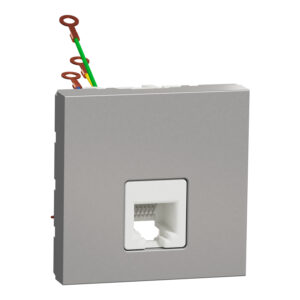 Unica - telefonska vtičnica - 1 x RJ12 - 2 m - aluminij