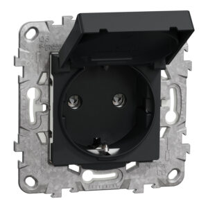 German socket outlet, New Unica, IP44, anthracite
