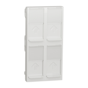 Unica, centralna plošča za RJ45, 4 moduli, bela