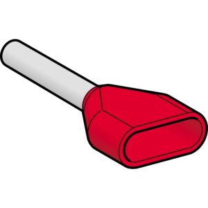 Votlica z izolacijo, dvojna, 2 x 1 mm², srednja vel., rdeč, plast. Vrečka, NF