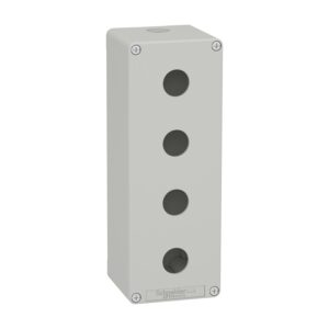 Prazno ohišje, cink. zlitina, sivo RAL 7035, 4 odprtine, Ø22 mm, 80x220x77 mm