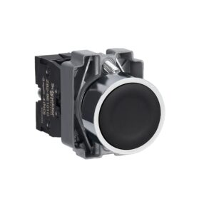 Easy Harmony XB2, tipka, kovinska, podometna, črna, Ø22, povratna vzmet, brez oznake, 1 NO