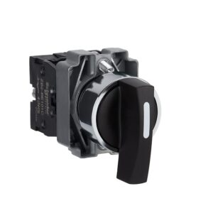 Easy Harmony XB2, izbirno stikalo, kovinsko, črna, Ø22, dolg ročaj, 2 položaja, stabilen, 1 NO + 1 NC