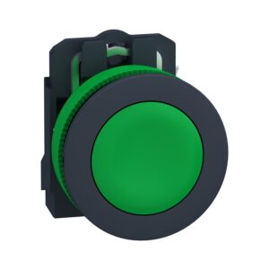 Protimikrobna podometna tipka, Harmony XB5, plastična, zelena, 30mm, vijačna vzmet, neoznač., 1NO