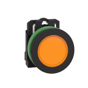 Sign. svetilka, nadom., plast., oranžna, Ø30, nav. leča z int. LED, 24 V AC/DC