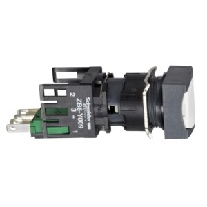 Bela kvadratna podometna kompletna tip. Ø 16 povr. vzmet 1 NO - brez oznake