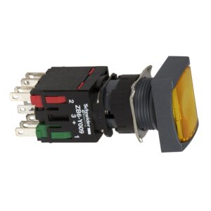 rumen pravok. podom. cel. osv. pot. gumb Ø 16 povr. vzmet 1 NO + 1 NC 12 do 24 V