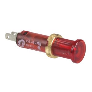 Sign. svetilka Ø 8 - IP40/IP65 - rdeča - vključena pokrita LED - 48 V - faston
