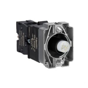Easy Harmony XB2, svetlobni blok z nosilcem, kovinski, bela, žarnica 24 V DC LED, 220 V AC, 1 NO