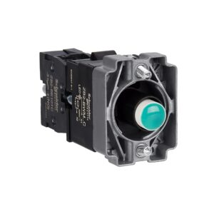 Easy Harmony XB2, svetlobni blok z nosilcem, kovinski, zelena, žarnica 24 V DC LED, 220 V AC, 1 NO