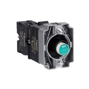 Easy Harmony XB2, svetlobni blok z nosilcem, kovinski, zelena, žarnica 24 V DC LED, 220 V AC, 1 NC