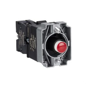 Easy Harmony XB2, svetlobni blok z nosilcem, kovinski, rdeča, žarnica 24 V DC LED, 220 V AC, 1 NC