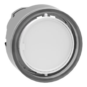 Head for illuminated push button, Harmony XB4, metal, 6 colors flush, universal LED, 22mm, spring return, unmarked