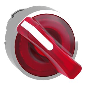 Rdeča glava osvetljenega izbirnega stikala Ø 22 2 stabilna položaja