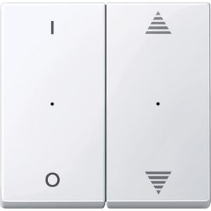 Tipka za modul tipkala 1/0 & vt. pušč. gor/dol, bela, sijaj, System M