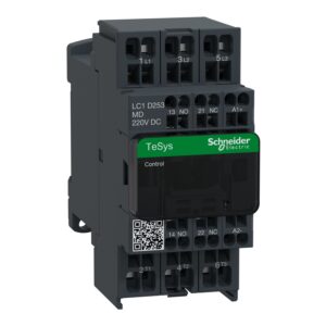 Contactor, TeSys Deca, 3P(3 NO), AC-3/AC-3e, 0 to 440V, 25A, 220VDC coil, spring