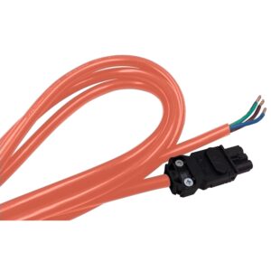Oranžni napajalni kabel dolžine 3 m za LED sijalke IEC z več pritrditvami