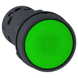 Zelena podometna tip. Ø 22 - prit., prit. za sprost. - 1 NO - prik. z vij. obj.