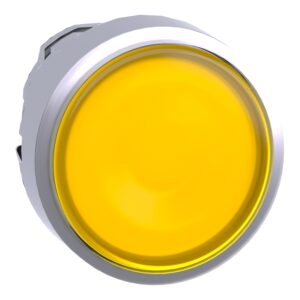 Rumena glava podometne osvetljene tipke Ø22 povratna vzmet za sijalko LED