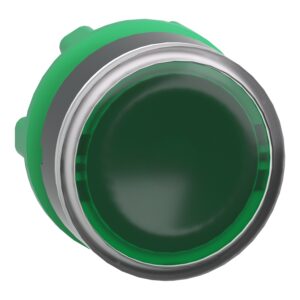 Zelena glava podometne osvetljene tipke Ø 22 potisni-potisni za vgr. LED