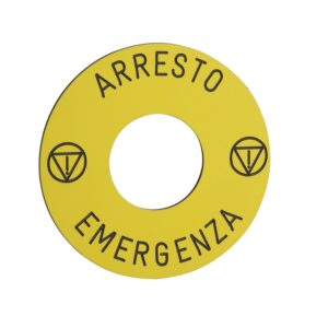 Označena legenda Ø 45 za tipko za izklop v sili - ARRESTO EMERGENZA