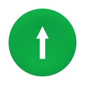 Zelen pokrov z oznako puščice za pravokotno tipko z več glavami Ø 22