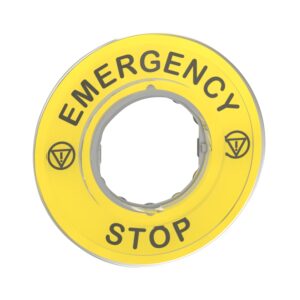 Napisna legenda za Ø 60 za izklop v sili - EMERGENCY STOP/logo ISO13850