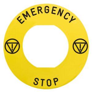 Napisna legenda za Ø 60 za izklop v sili - EMERGENCY STOP/logo ISO13850